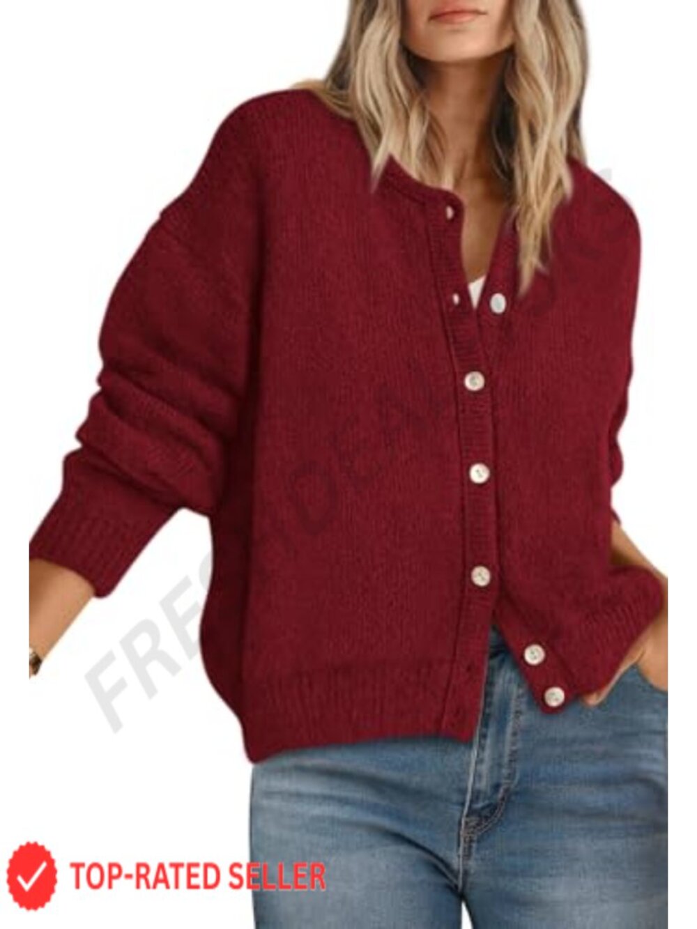 PRETTYGARDEN Long Sleeve Crewneck Button Down Cardigan Sweater Women Fall